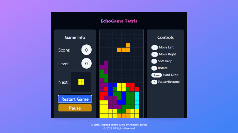 Echogame-Tetris project screenshot